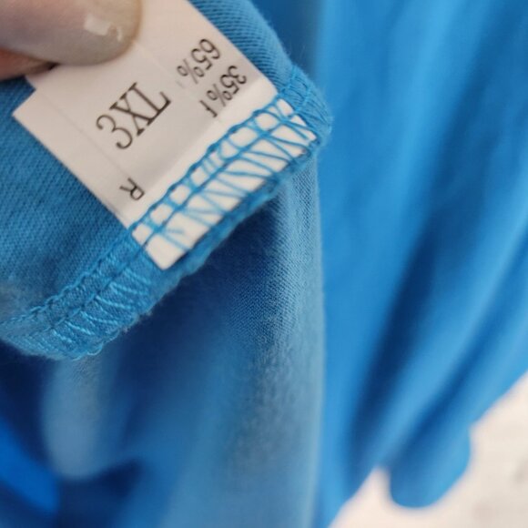 Womens Top 3XL Plus Tee Parrot Margarita Blue Last Call Raglan Sleeve BLU1E - Picture 7 of 9